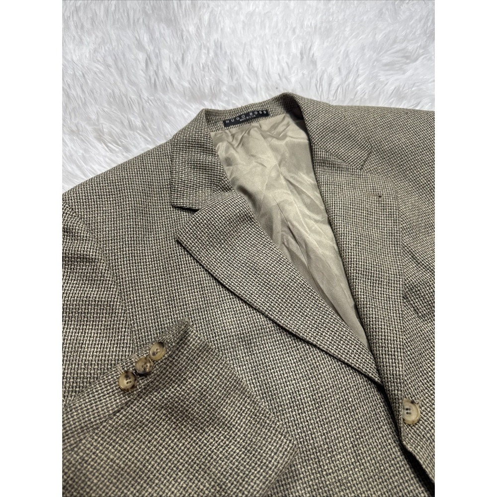 Rare! Vintage HUGO BOSS Silk Wool Tapestry Basket Weave Sport Coat Blazer Men 42
